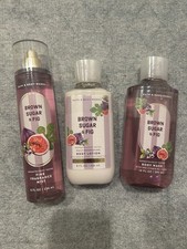 Bath Body Works Brown Sugar Fig SET OF 3 - Mist, Lotion, Shower Gel
