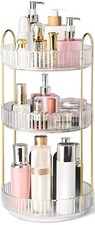 360  Rotating Makeup Organizer for Vanity, 3 Tier Perfume Organizers, Clear