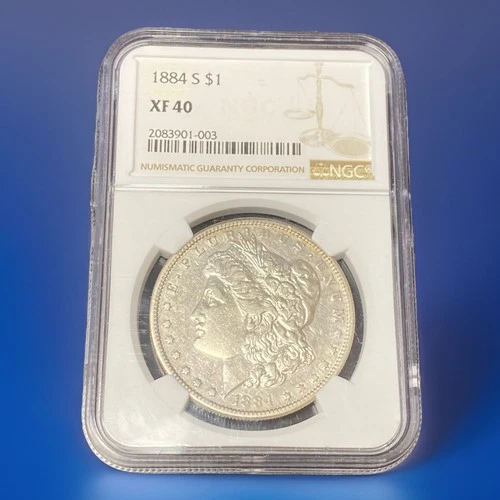 1884-S Morgan Silver Dollar NGC XF 40 90% Silver San Francisco Mint