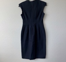 Banana Republic Size 4P Petite Black Fitted Sheath Dress Cap Sleeves