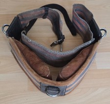 Antik/Longiergurt/Selett/Kammdeckel/Canvas/Leder/Pferd/History/Deko/Rar/Vintage