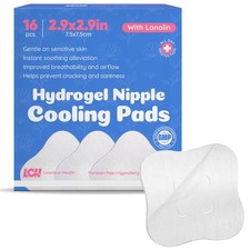 16CT Hydrogel Nipple Pads for Breastfeeding with Lanolin - Cooling Sore Nippl...
