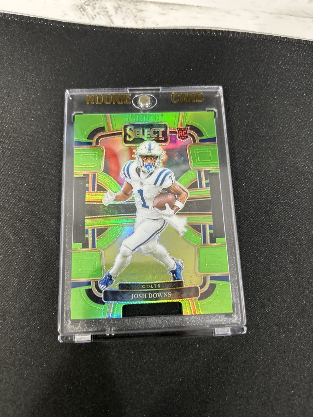 2023 Panini Select - Concourse Josh Downs #44 Neon Green Prizm Die-Cut /599 (RC)