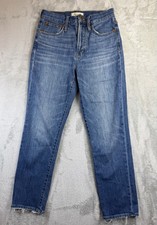 Madewell Jeans Women's 25 The Perfect Vintage Crop Distressed Raw Hem 28x26.5 
