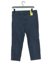 Uniqlo Women's Suit Trousers UK 10 Blue Cotton with Elastane Dress Pants