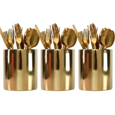 Gold Utensils Holder Caddy Cutlery Holder Silverware Utensils Organizer Elega...