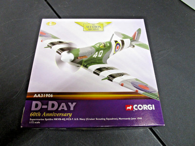 CORGI AA31906 SUPERMARINE SPITFIRE MKVB-4Q VCS-7 D-DAY 60TH NORMANDY 1944 1/72