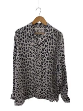 WACKO MARIA Long Sleeve Shirt XL Rayon GRY Leopard