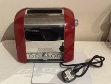 Magimix le Toaster 2 Stainless Steel, 2 -Slice Red Chrome Working NO CRUMB TRAY