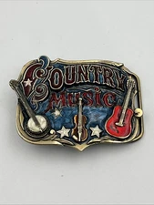 Country Music Banjo Guitar Fiddle Musician 1982 The Great American Belt Buckle