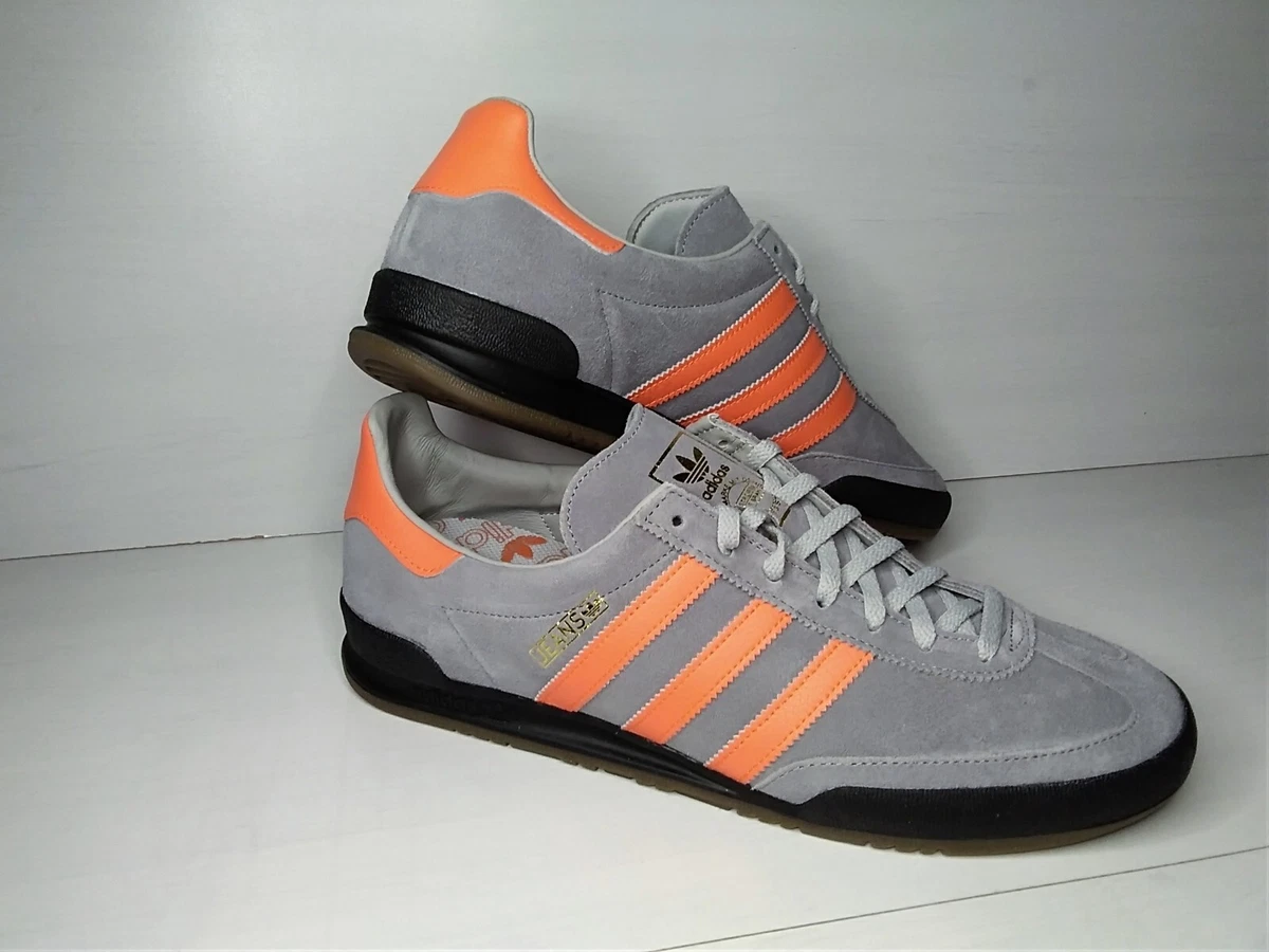 ADIDAS ORIGINALS JEANS EXCLUSIVE NEW MENS SHOES TRAINERS IN GREY AND ORANGE