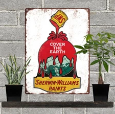 Sherwin Williams Paint  Vintage Look Advertising Metal Sign 9 x 12  60014