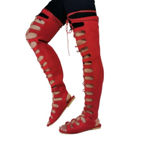 Knee High Gladiator Sandals Strappy Cut 