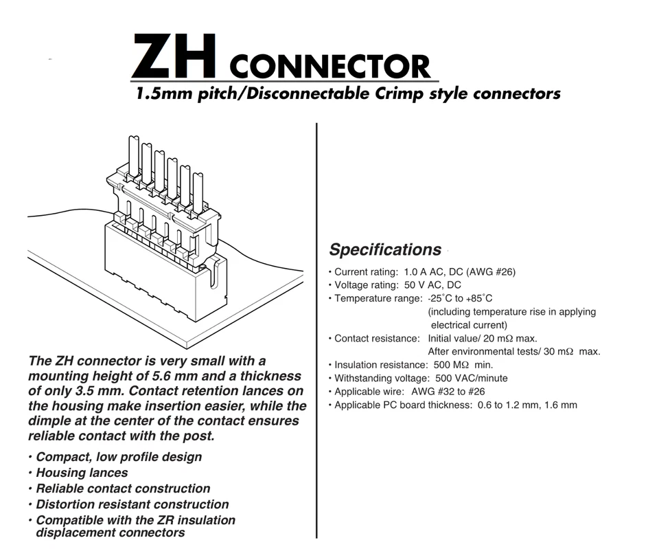 4Pin ZH 1.5mm 1.5mm Mini Micro JST Plug 15cm Cable 28AWG + Hembra 1 2 3 4 5 - Imagen 2 de 4