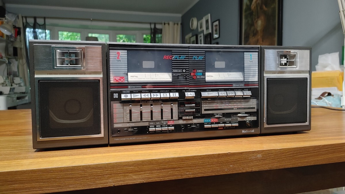 昭和レトロ National RX-CW51 ダブルカセットコンポ ダブルカセット