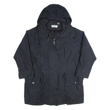 CALVIN KLEIN Womens Parka Jacket Blue Hooded L
