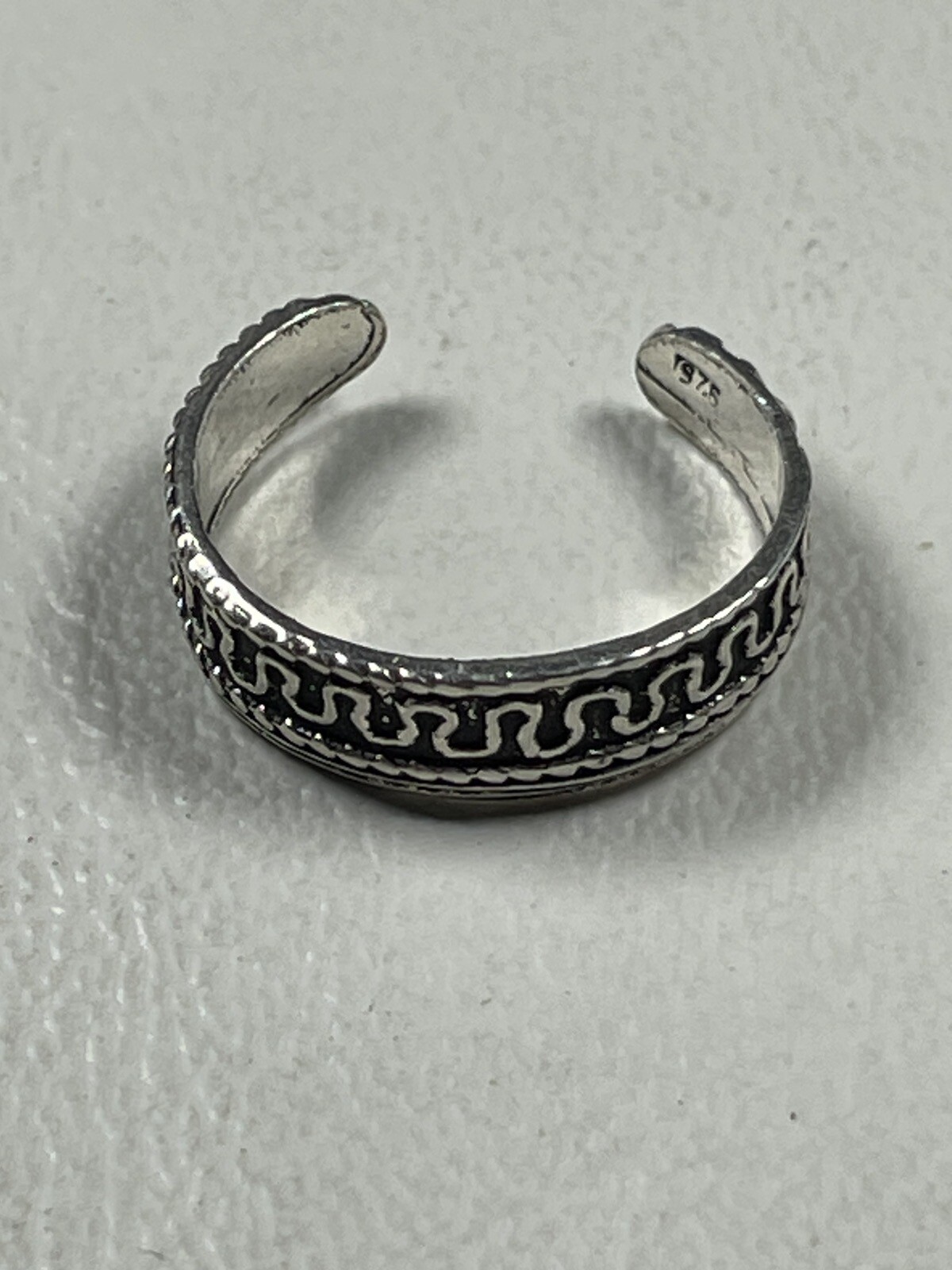 925 STERLING SILVER WAVE PATTERN TOE RING SIZE 4 … - image 5