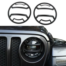 Front Headlight Lamp Guard Cover Trim Decor Black For Jeep Wrangler JL JT 2018+