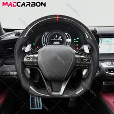 Volante in vera fibra di carbonio in pelle nera adatto a Lexus LC500 LC500h 2016+