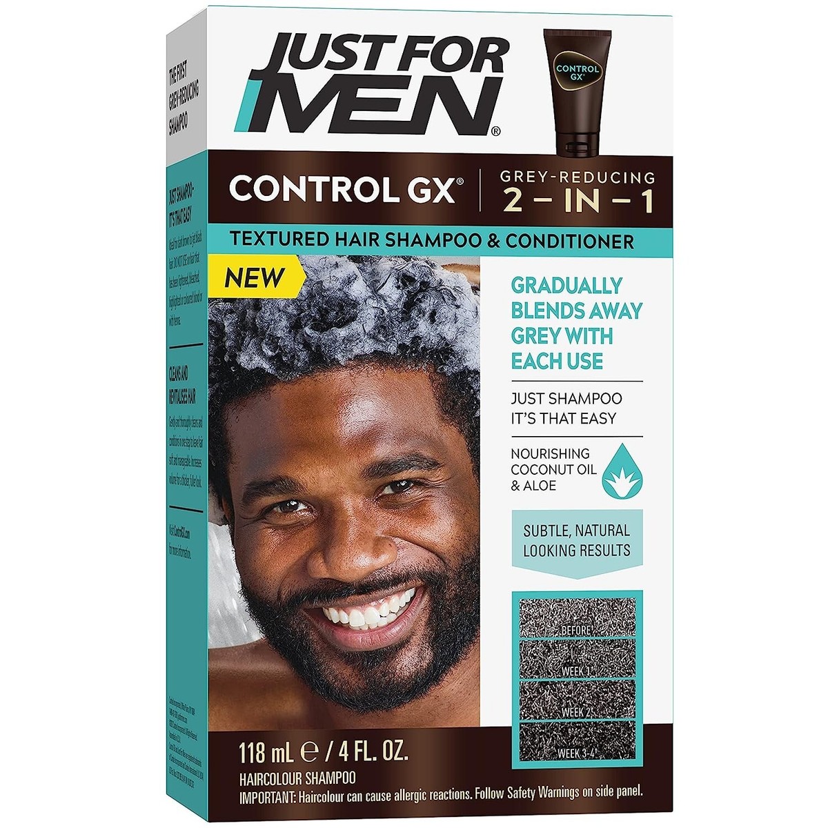 Just for Men CONTROL GX 2-in-1 GREY REDUCING TEXTURED HAIR SHAMPOO