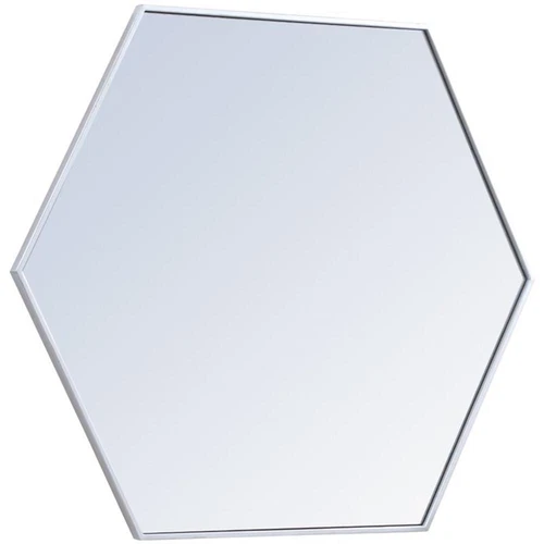 Elegant Decor Eternity 35" x 41" Hexagonal Metal Frame Mirror in Silver - Picture 5 of 13
