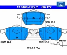 Brake pad set, disc brake ATE 13.0460-7122.2 for VW