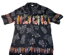 Mens Palmwave Size S Cotton Camp Surfboards Hibiscus Hawaiian  Shirt