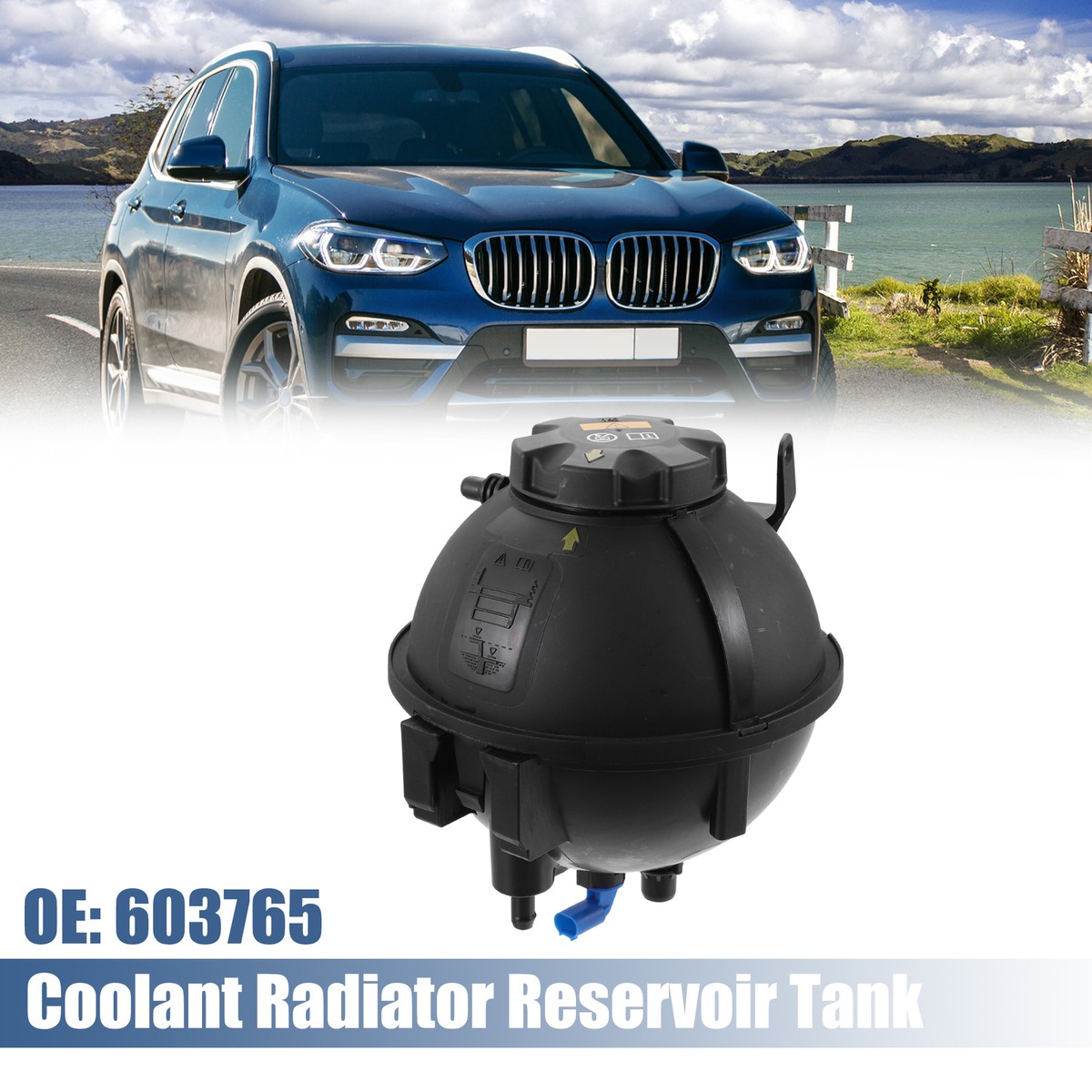 Coolant Radiator Reservoir Tank 17138616418 with Cap and