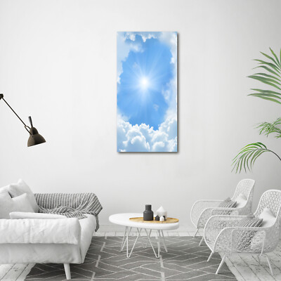 Tableau Décoratif Sur Verre Trempé - Motif « Nuages Dans Le Ciel » - Format 100x70 Cm - Marque Tulup - Neuf