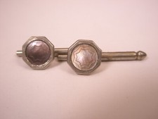 SINGLES 2 5/16" Octagon Gray Mother of Pearl Vintage Formal Tux Shirt Stud c236