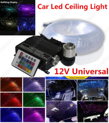 For Car LED Ceiling Light Fiber Optic Star Kit RGBW Lamp Source+300x Fiber Cable