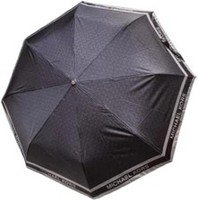 NEW MICHAEL Michael Kors MK Logo Signature NOIR Travel Umbrella, Black 128