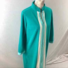Vintage 80s Velour Zip Robe Dacron Size M/L