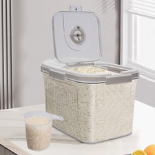 10kg Large Rice Storage Container Food Flour Airtight Box Rice Dispenser W/ Cup