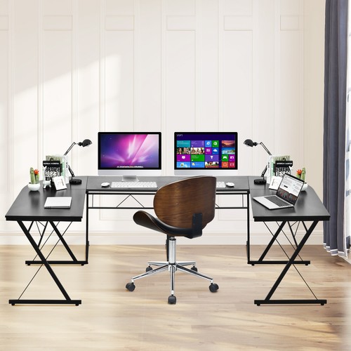 Costway 59" L-Shaped Corner Desk Home Office Computer Table Study Workstation - Picture 8 of 12