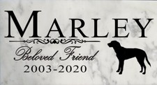Customized Beloved Friend Dog Memorial Outdoor Stone Marker Select Your Breed