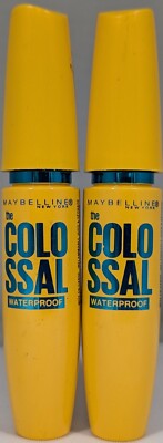 (2 PACK) Maybelline The Colossal Waterproof Mascara - Glam Black (NO PACKAGING)