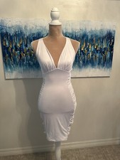 ZileZile Women's Sexy Bodycon Sleeveless V-Neck Ruched Mini Dress
