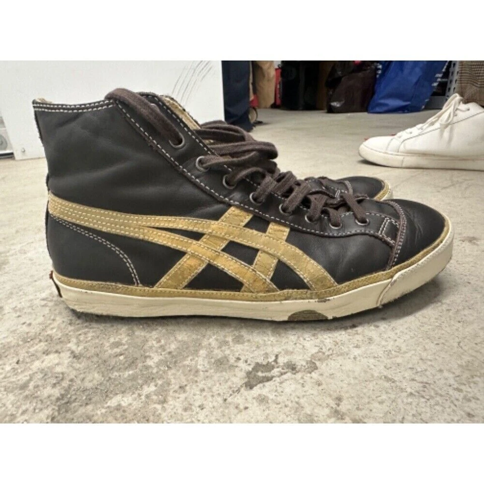 Onitsuka Kobe Tiger High Top Shoes Sneakers Brown Leather Casual US 8 HL726 - Image 3 of 4