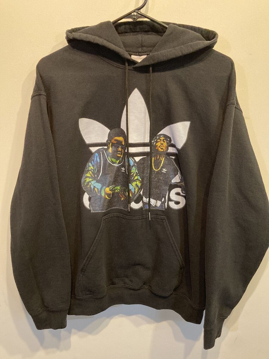 Black Adidas Hoodie Tupac & Notorious B.I.G. Biggie Smalls Black Adidas Hoodie Tupac & Notorious B.I.G. Biggie Smalls