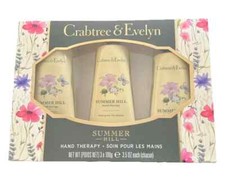 3PCS IN A BOX CRABTREE  EVELYN SUMMER HILL HAND THERAPY 3.5 OZ EA - DAMAGED