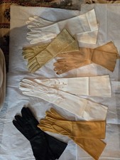 womans vintage evening gloves, set of 6, circa 1950s