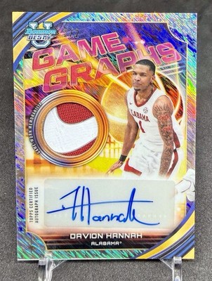 2025-26 Bowman Best U Davion Hannah Game Graphs Auto Nike Swoosh 2/2 Game Used