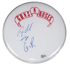 Steven Adler Guns N' Roses Signed Autograph 12" Drumhead Drummer Beckett COA