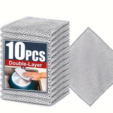 5?20PCS Non-Scratch Steel Wire Dishrag Double Layer Cleaning Cloth for Kitchen