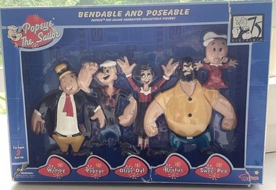 2003 Popeye Bendables Poseable Boxed Set NJ Toy Boxed Set Of 5 NIB