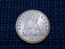 🇺🇸 USA Seated Liberty Quarter  1876 xf  KM-A98 Silver .900 Coins 022426-28
