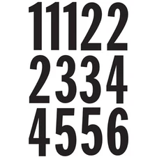 Hy-Ko™ 3" Black/White Numbers (10 pcs.)