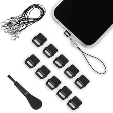 Cobee 10 Pcs USB C Port Cover, Phone USB C Dust Plug Charm with Tab Lanyard Clea