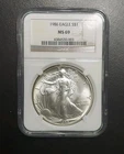 1986 NGC Certified MS69 MS 69 US Silver American Eagle 999 First Year Of Issue